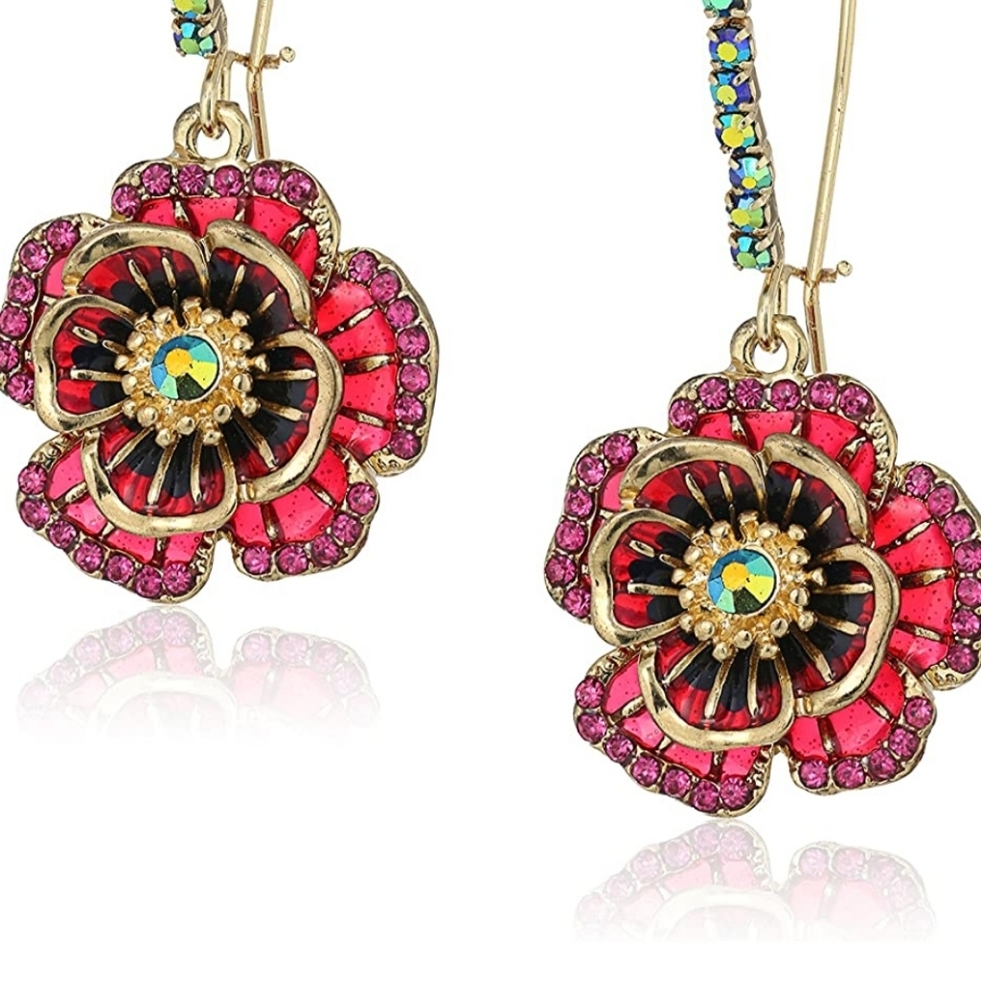 Betsey Johnson Rose Dangle Earring